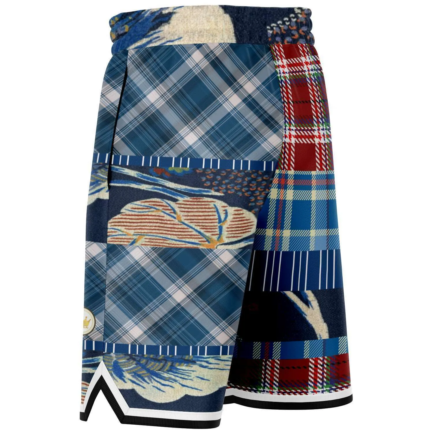 Andromeda Blue Patchwork Basketball Shorts