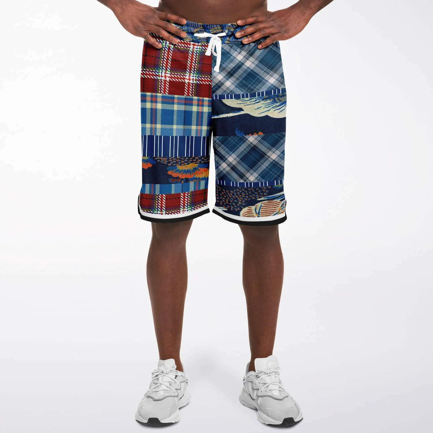 Andromeda Blue Patchwork Basketball Shorts