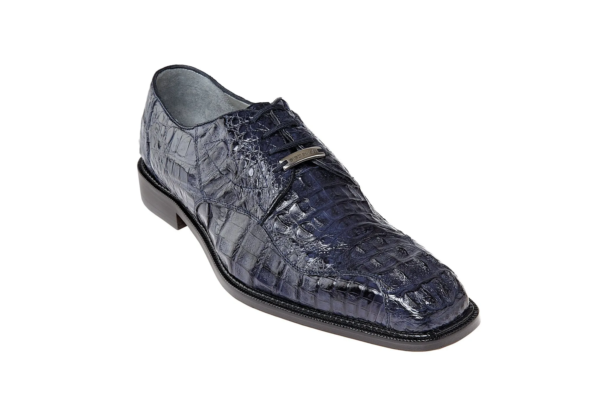 Belvedere - Chapo, Genuine Hornback Crocodile Dress Shoe - Navy - 1465