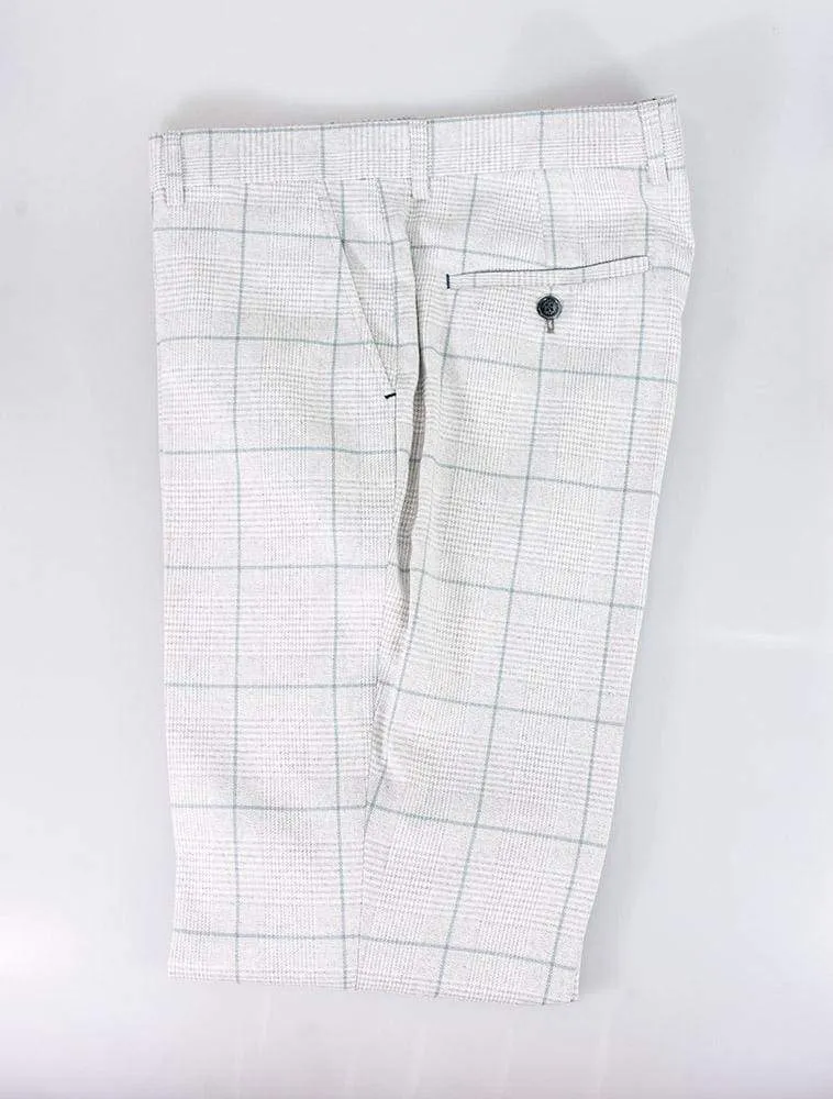 Cavani Radika Light Grey Check Tweed Trousers