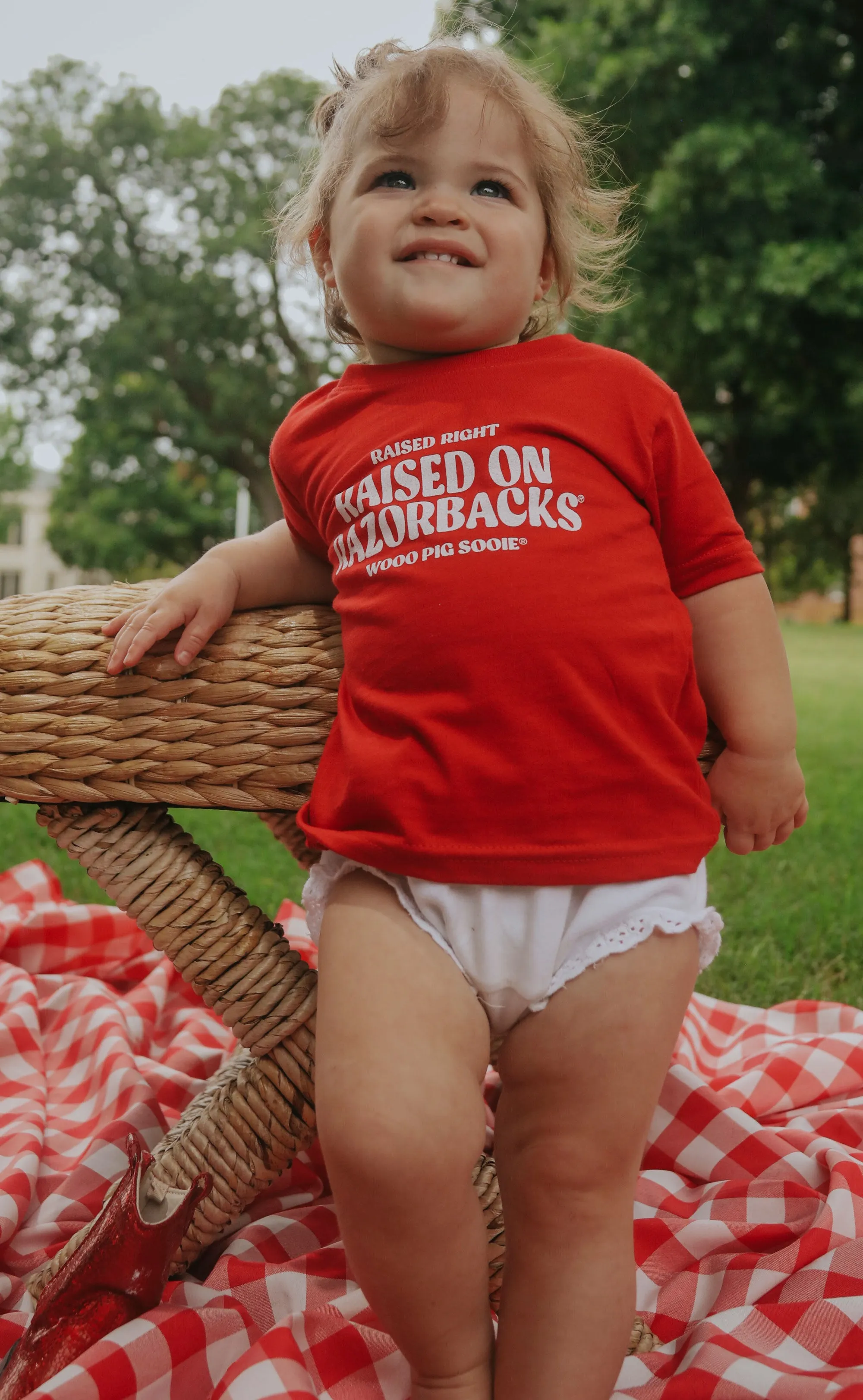 charlie southern: raised on razorbacks kids tee