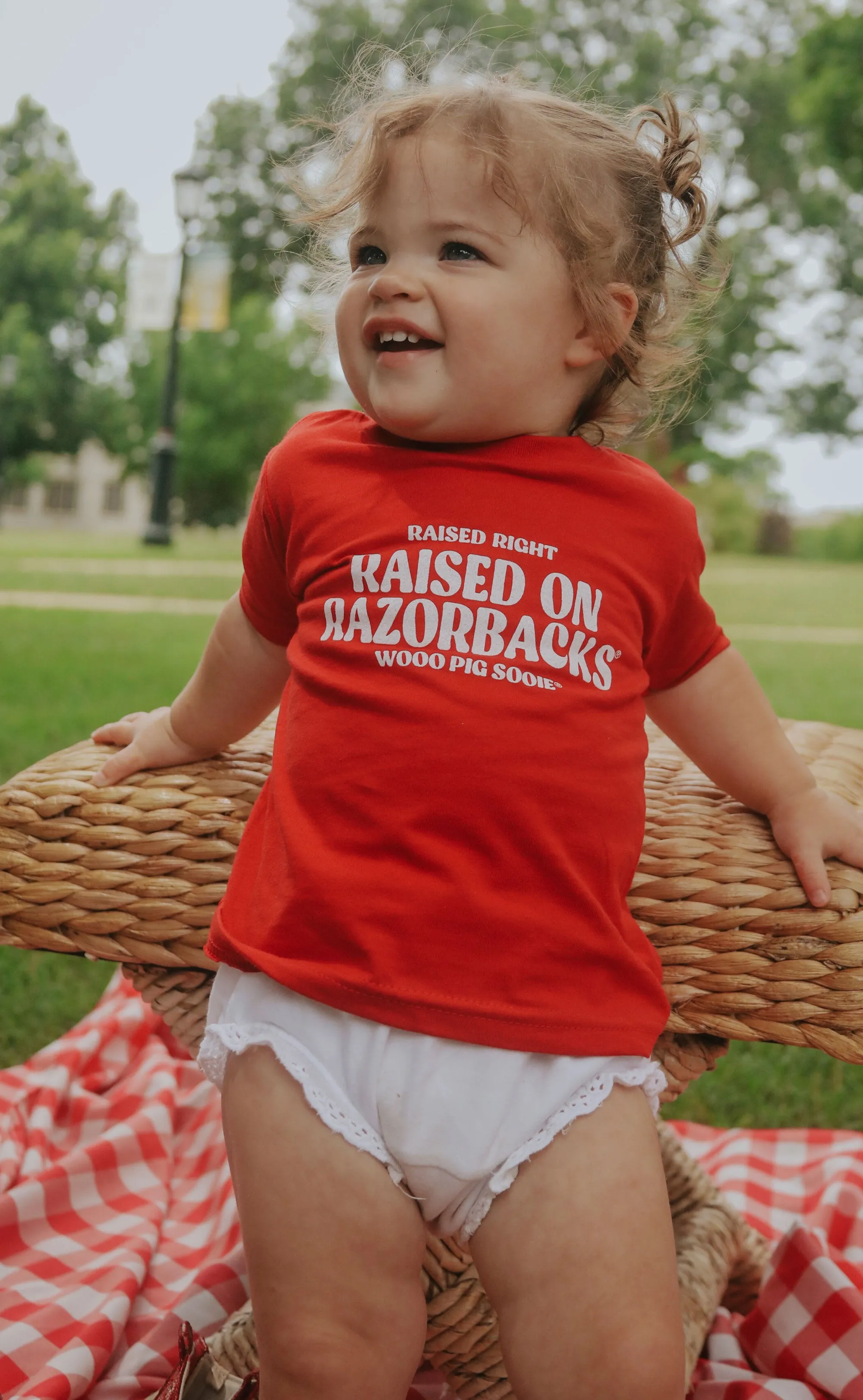 charlie southern: raised on razorbacks kids tee