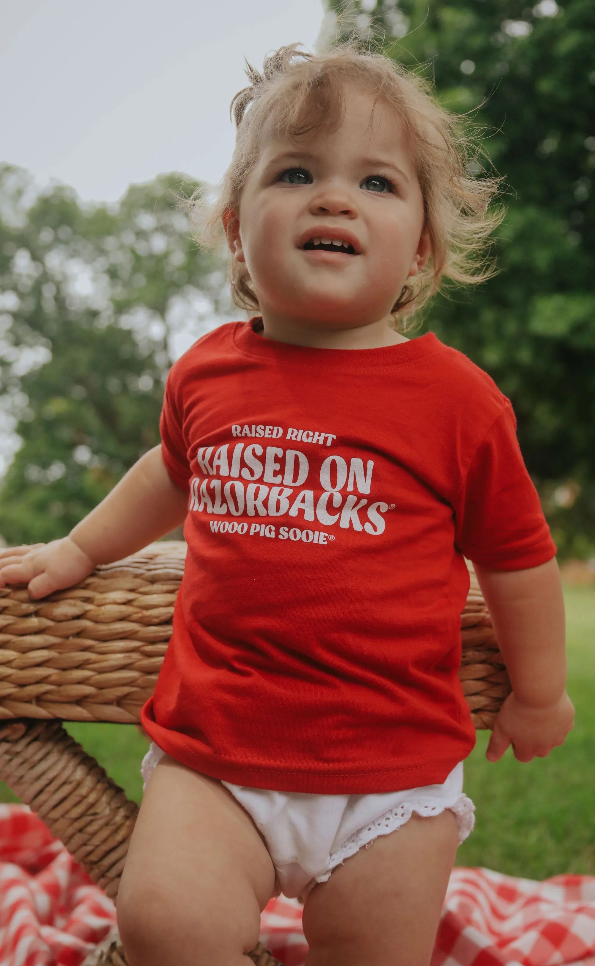 charlie southern: raised on razorbacks kids tee