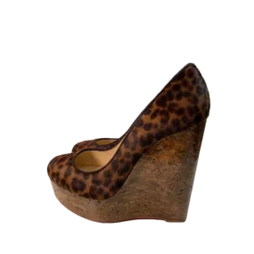 Christian Louboutin Leopard Print Wedges 38