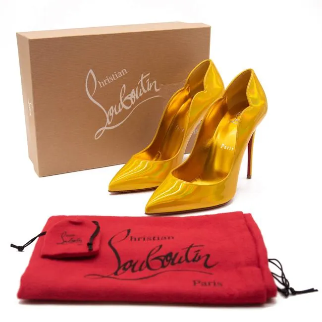 Christian Louboutin Yellow Hot Chick Pointed Toe Eu38.5 Pumps