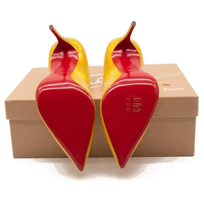 Christian Louboutin Yellow Hot Chick Pointed Toe Eu38.5 Pumps