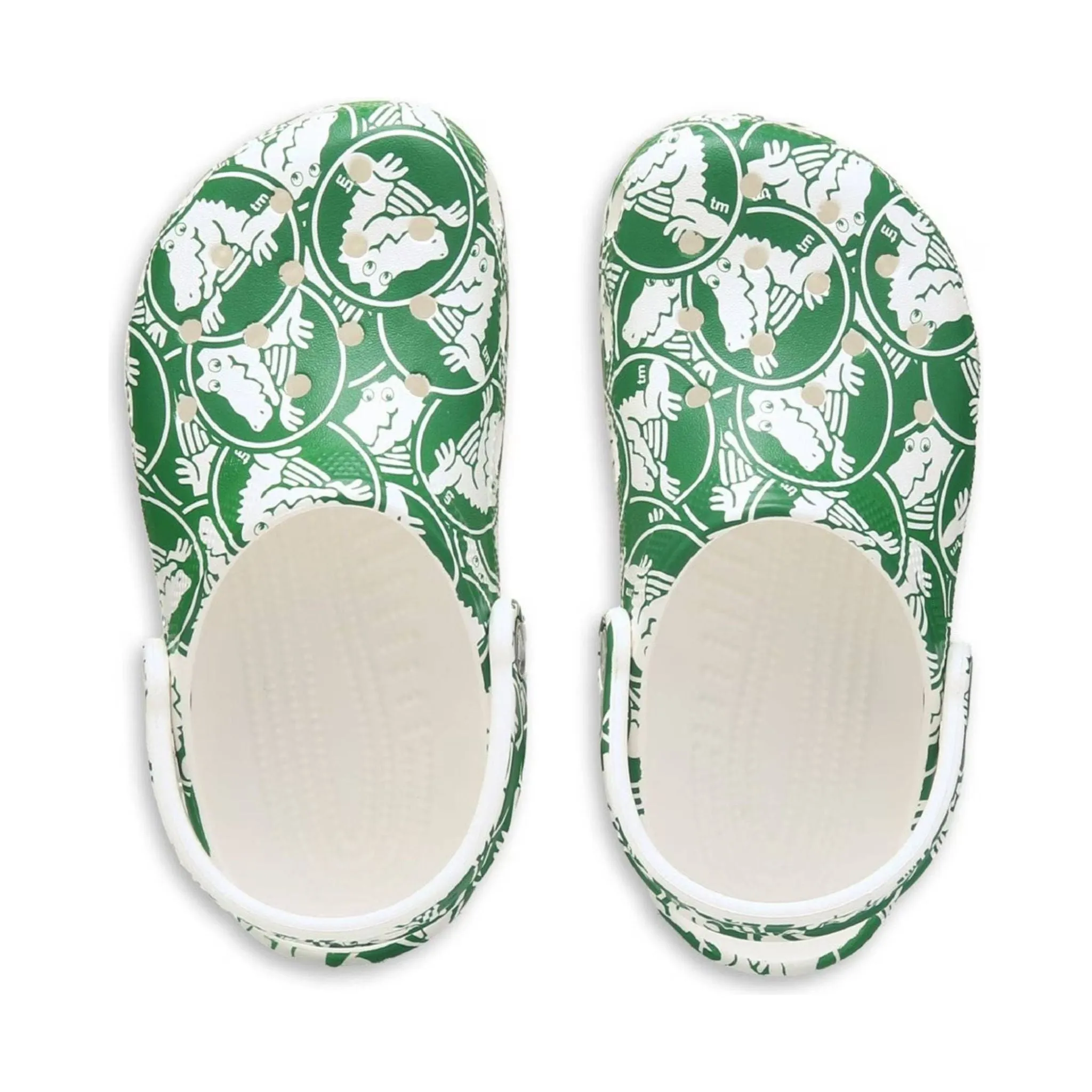 Crocs Kids' Classic Duke Print Clog - Green/White