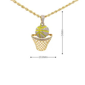 Diamond Slam Dunk Basketball Hoop Pendant