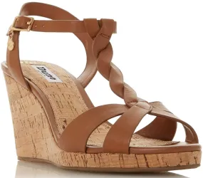 Dune Koala Womens Wedge Heeled Leather Sandal