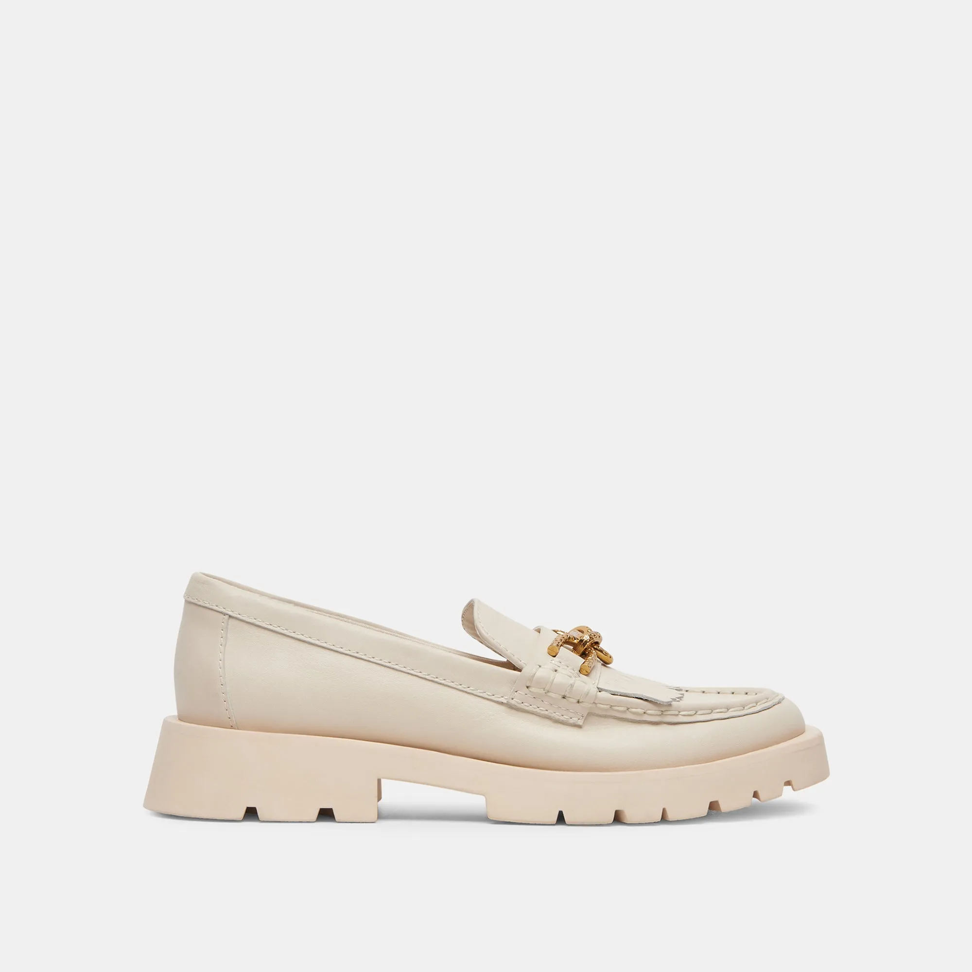 ERNA WIDE FLATS IVORY LEATHER