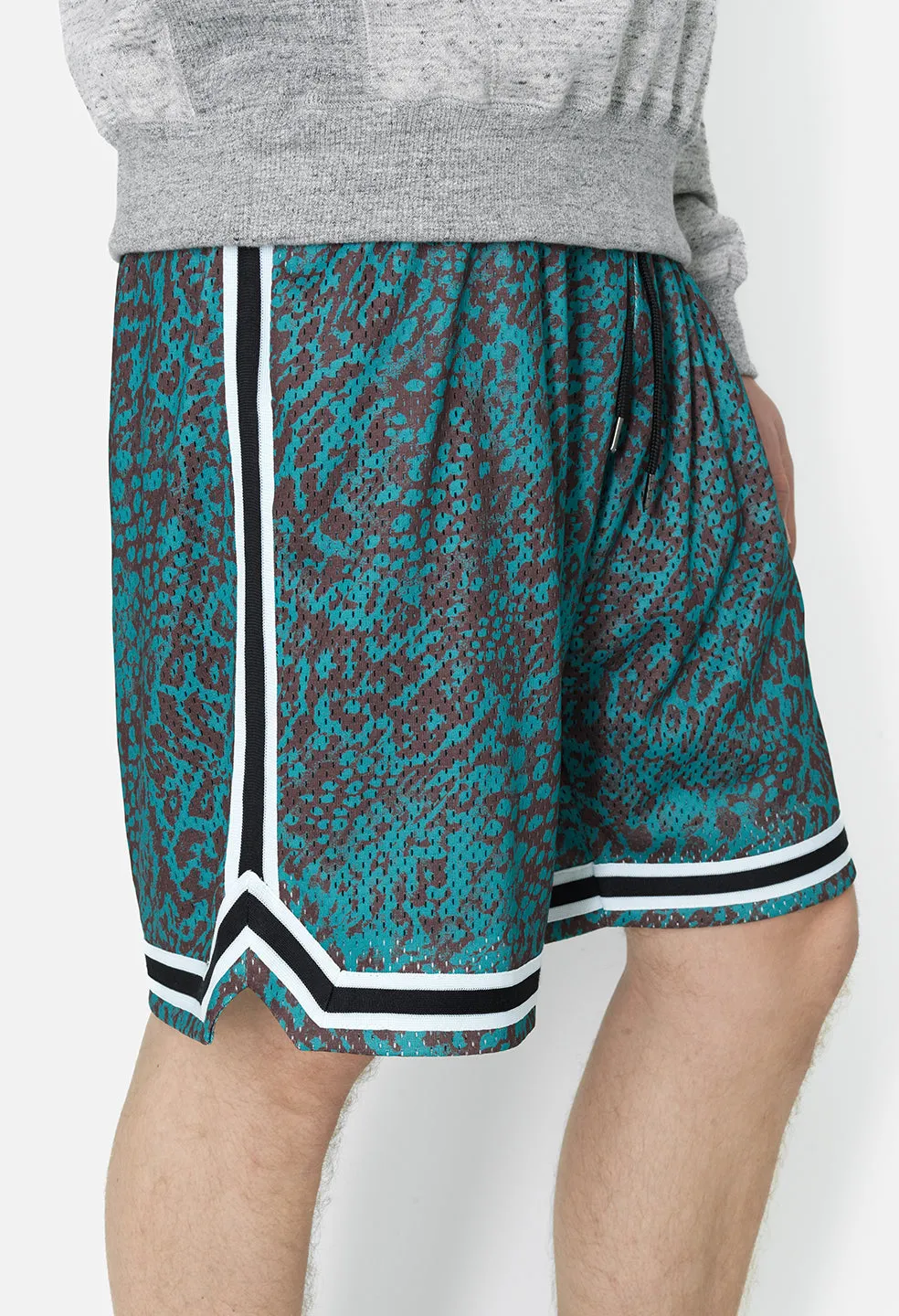 Game Shorts / Turquoise Leopard