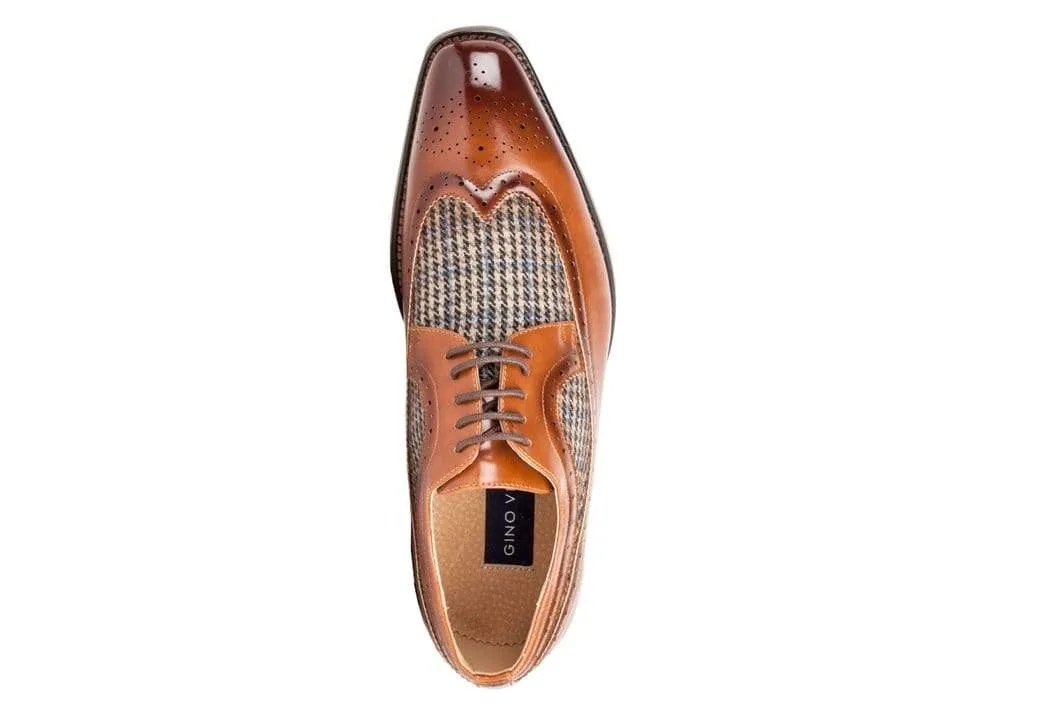 Gino Vitale Men's Wing Tip Brogue Two Tone Shoes