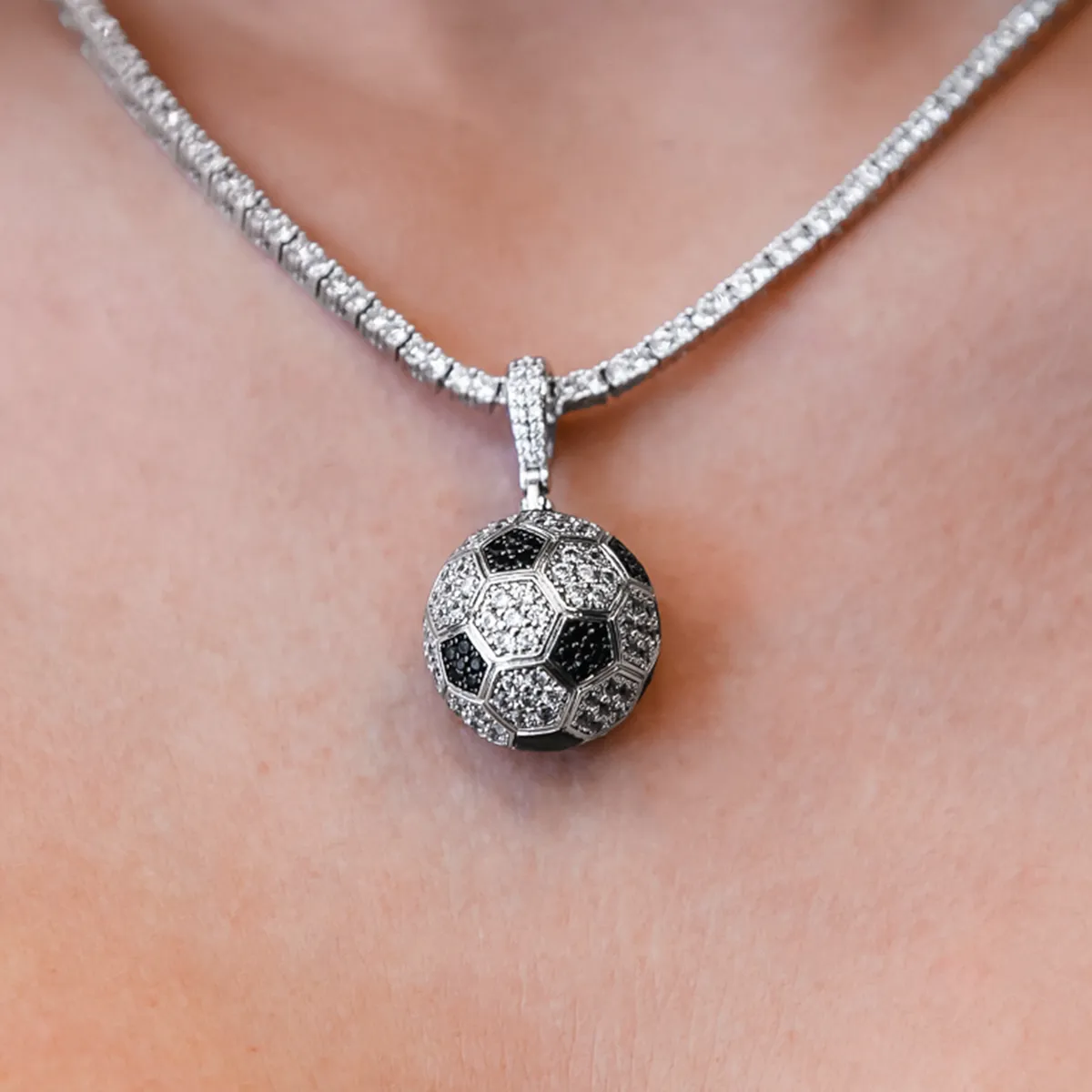 Iced Soccer Pendant