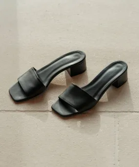 Leather Miller Heeled Slide