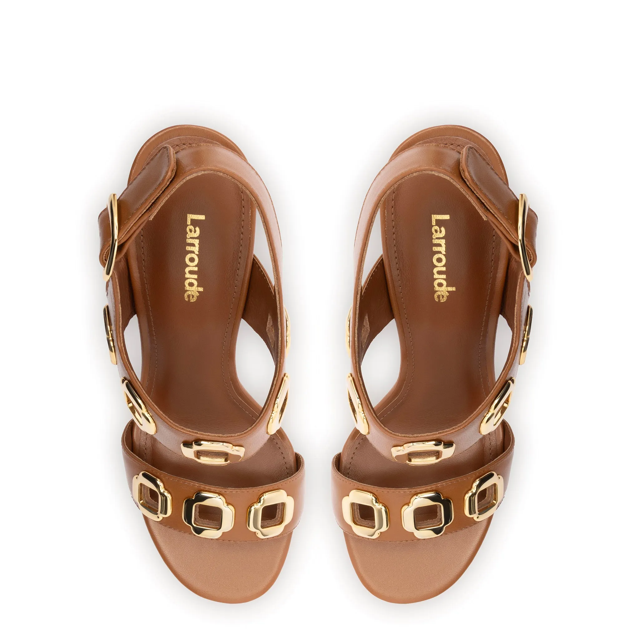 Milan Hi Sandal In Caramel Leather