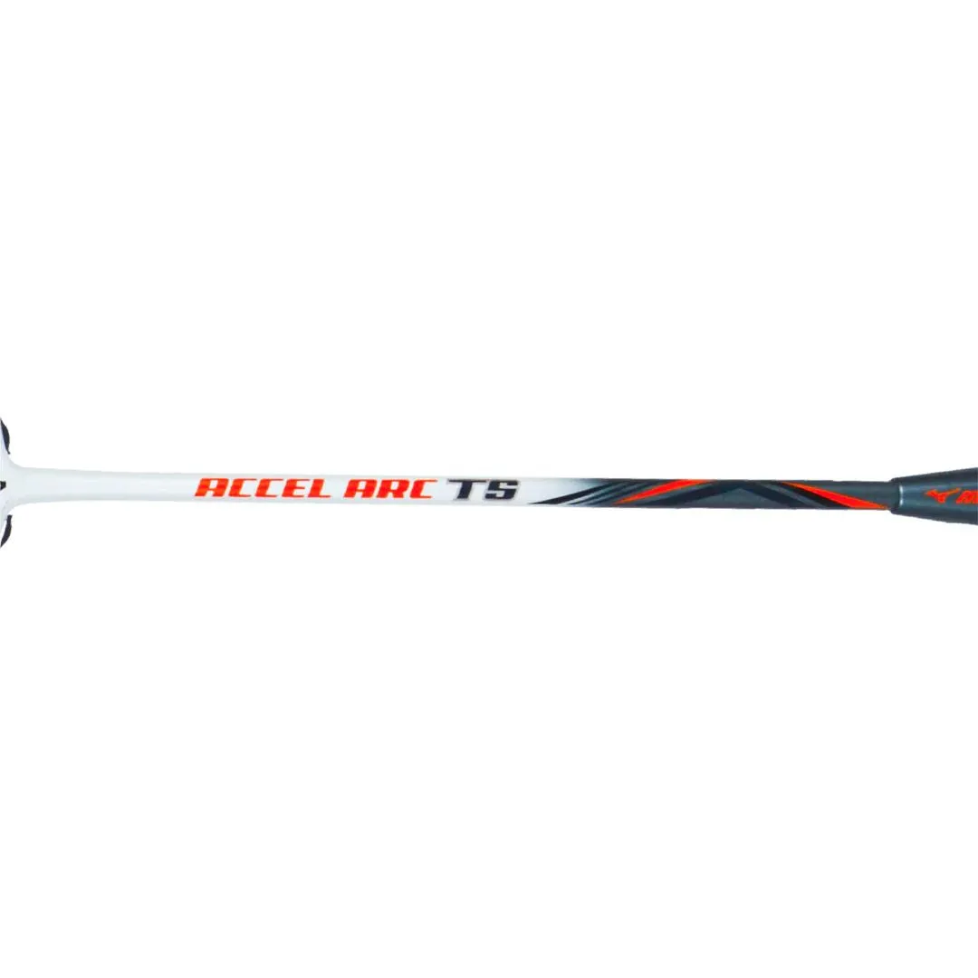 Mizuno Accel Arc TS Badminton Racket (Unstrung) - Pearl White/Smoked Gray/Orange