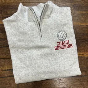 Personalized Volleyball Coach Quarter Zip Sweatshirt