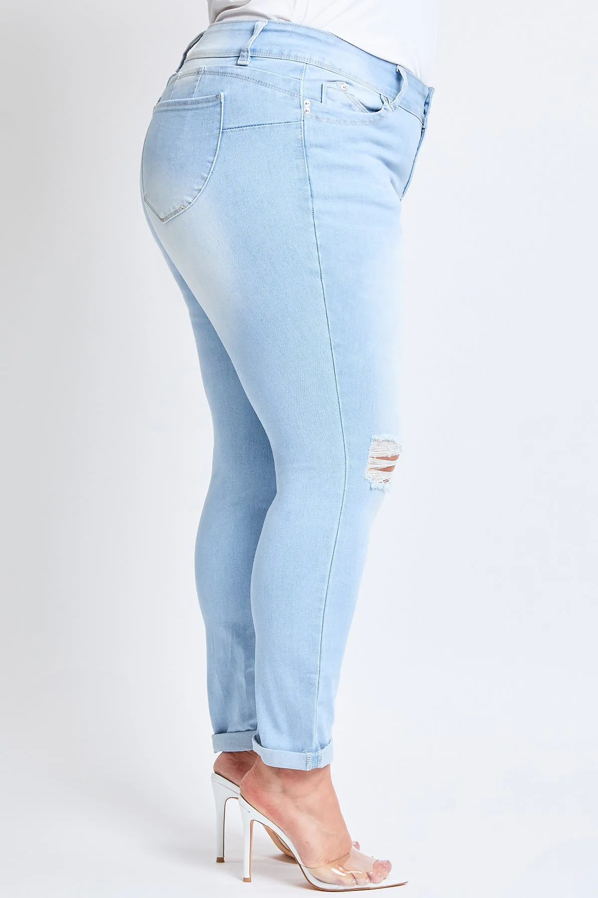 Plus Size Women's WannaBettaButt Cuffed Ankle Jeans-Sale