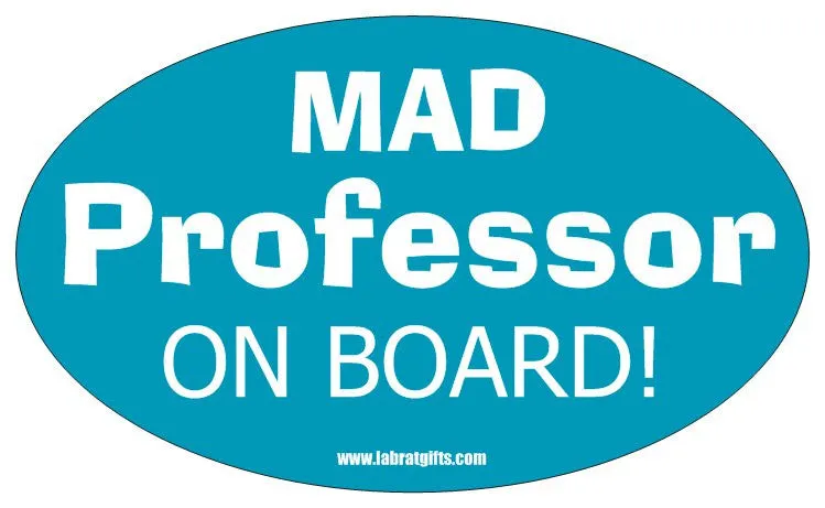 "Mad Professor on Board" - Oval Sticker