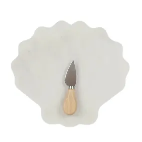 Shell Shaped Marble Board   Knife