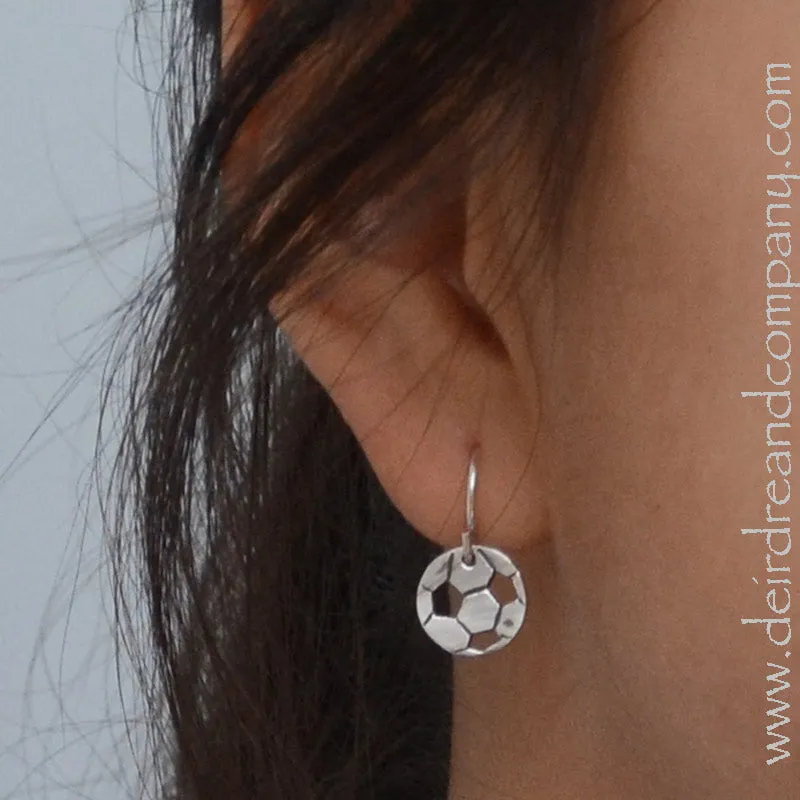 Soccer Ball Earrings in Sterling Silver