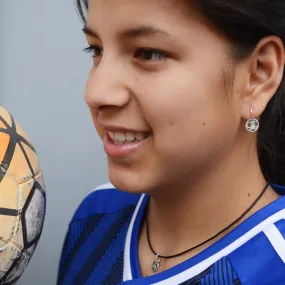 Soccer Ball Earrings in Sterling Silver