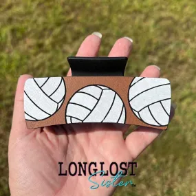 Volleyball Hand Painted Large Hair Claw Clip