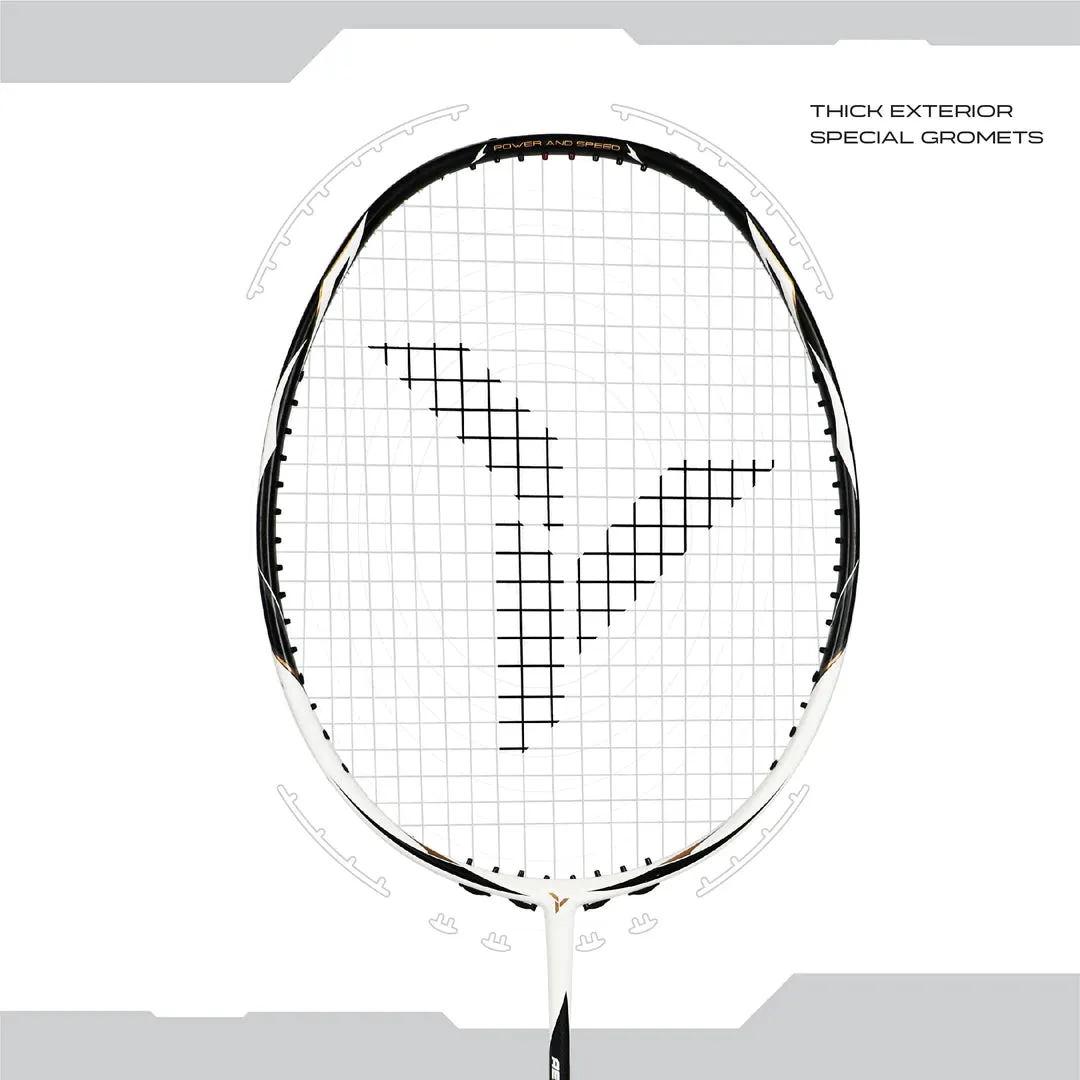 Young Aero 9000 Blast Badminton Racket (Strung) | Black/White