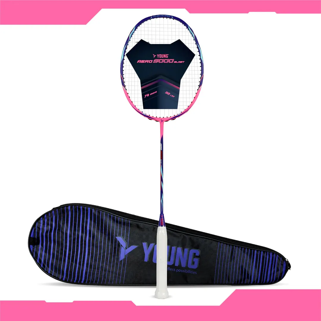 Sure! Here’s an optimized title for the product:

Young Aero 9000 Blast Badminton Racket – Strung, Lightweight, Dual Color Blue/Pink for Enhanced Performance