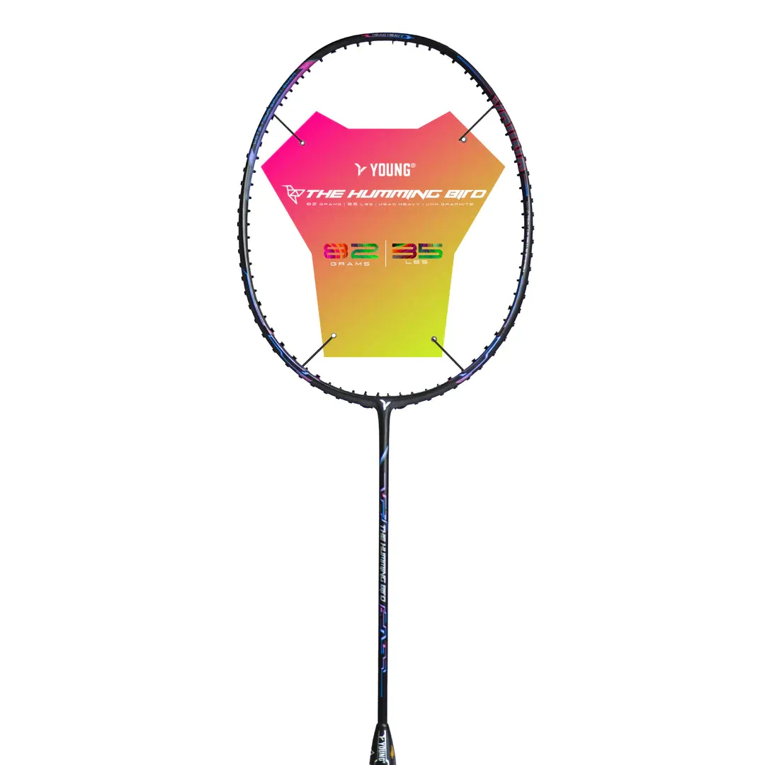 Young The Humming Bird Badminton Racket (Unstrung) | Black/Blue/Red