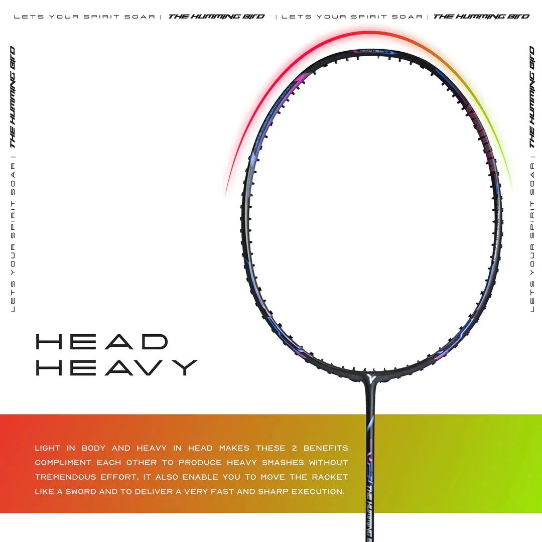 Young The Humming Bird Badminton Racket (Unstrung) | Black/Blue/Red