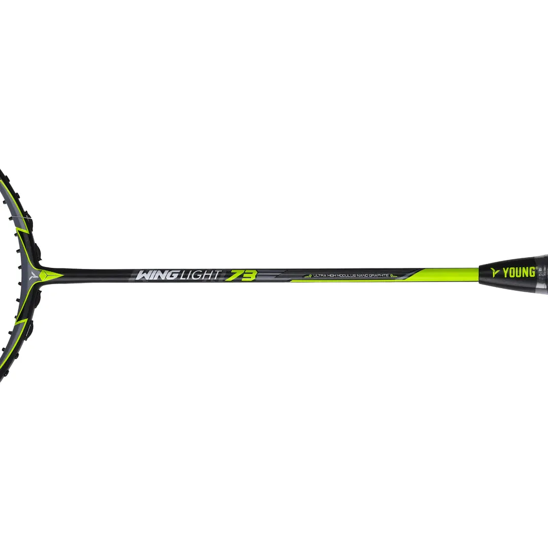 Young Wing Light 73 Badminton Racket (Strung) | Black/Green